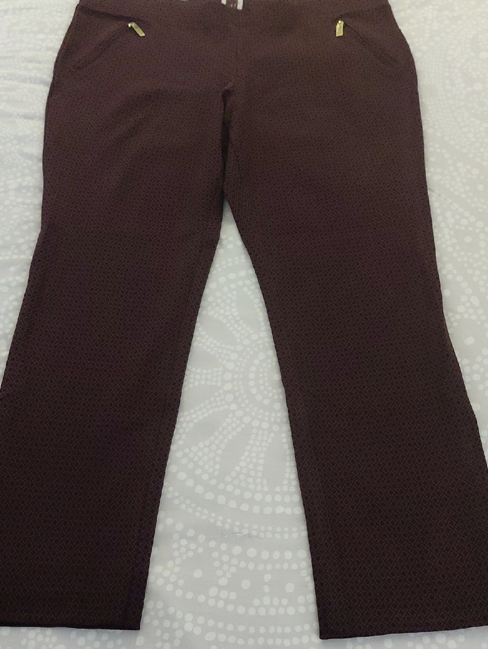 Anne Klein Burgundy Dress Pants with Diamond Lining